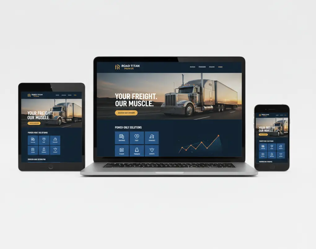 Modern dry van carrier website for freight transportation
