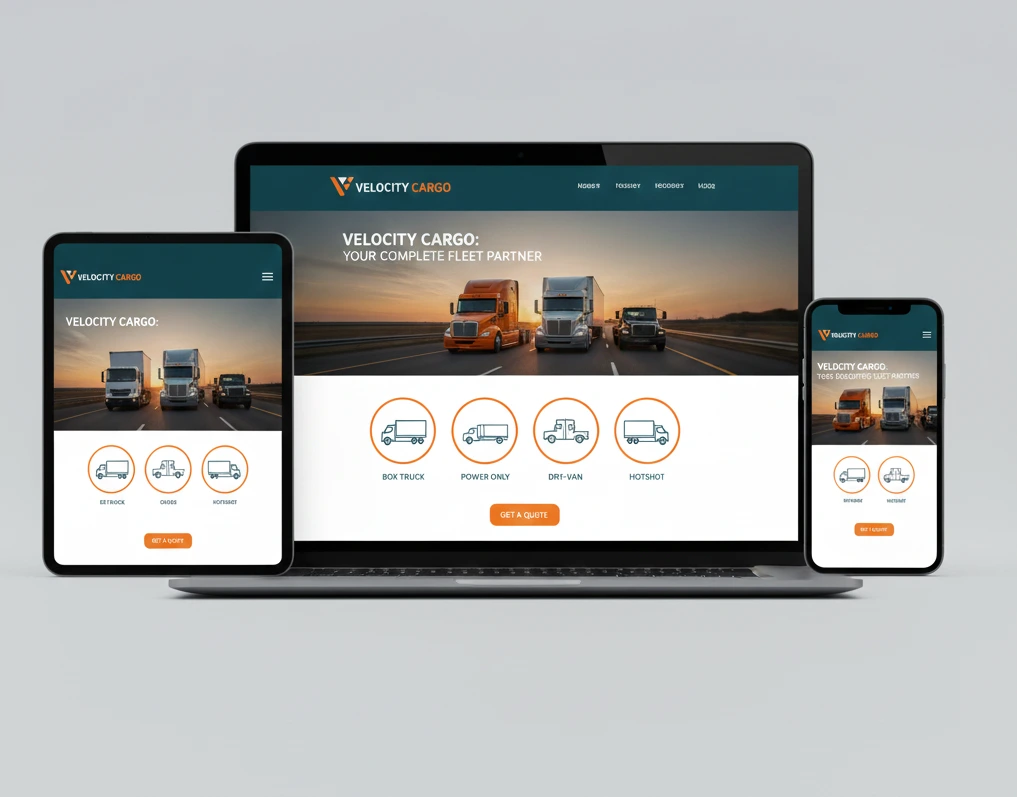 Fleet trucking company website design for nationwide carriers