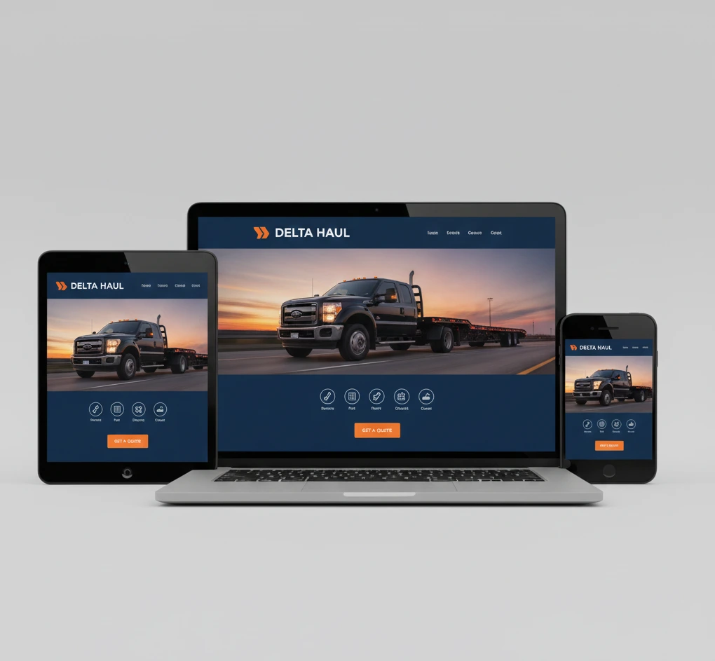Responsive hotshot trucking company website