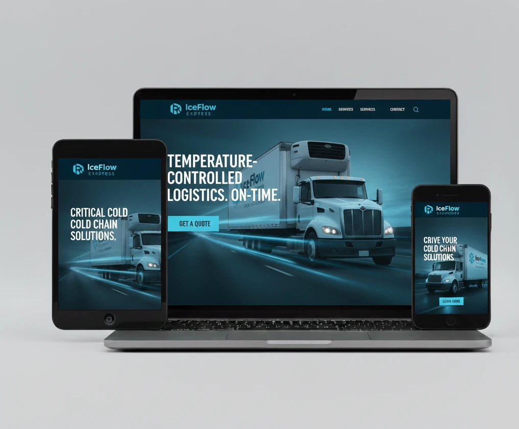 Reefer trucking website design for refrigerated freight company