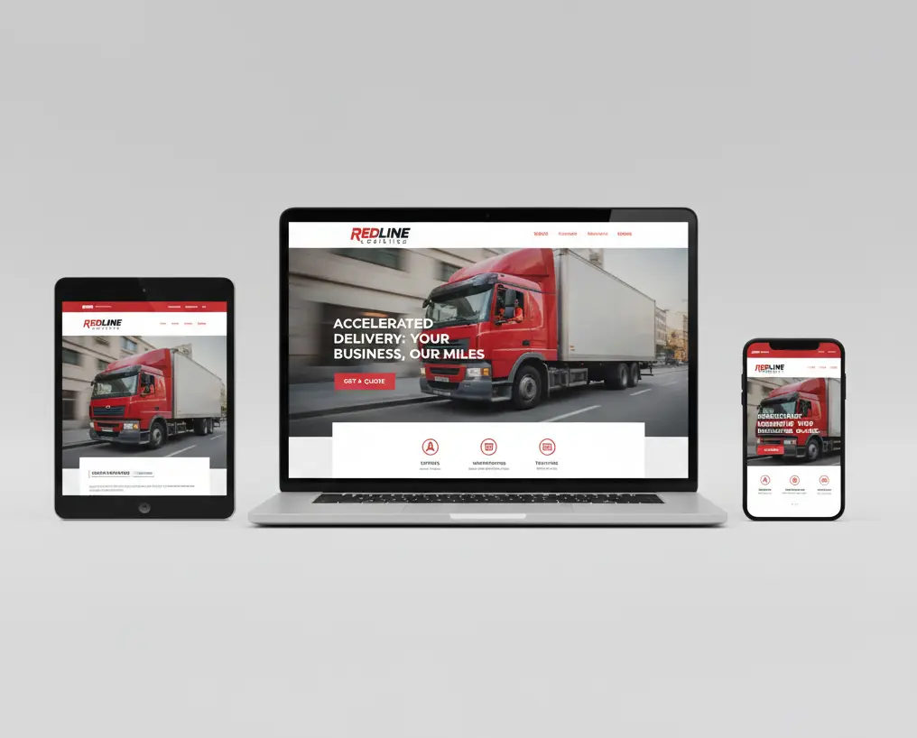 Professional box truck website for logistics company